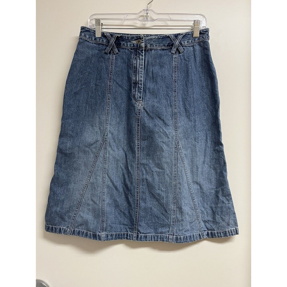 Vintage 90s Marsh Landing By Amanda Smith Jean Denim Skirt 100% Cotton Sz 10